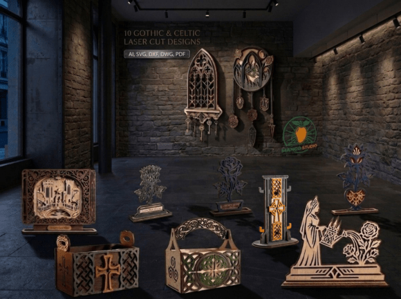 Download 10 Gothic &amp; Celtic Laser Cut- Bundle - Laser cut Collection