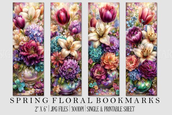Download Spring Flowers Printable Bookmarks S1 - Flowers Collection