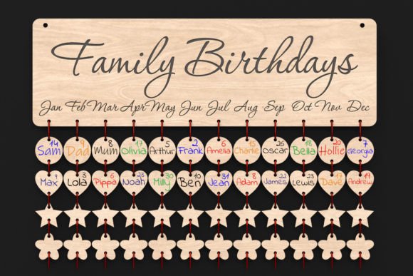 Download Laser Cut Family Birthday Board Svg File - Laser cut Collection