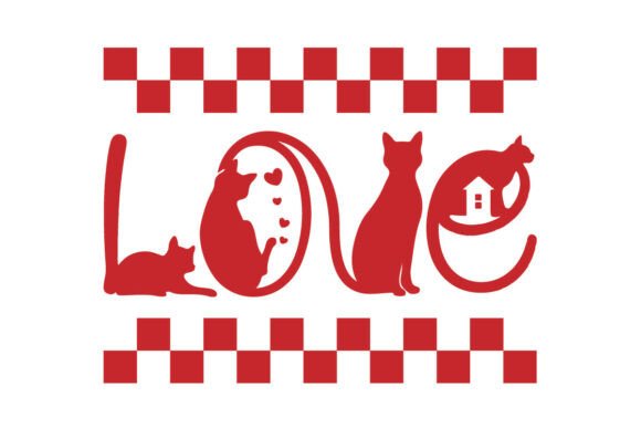 Download Cute Cat Love Silhouette Valentine's Png - Silhouette valentine Collection