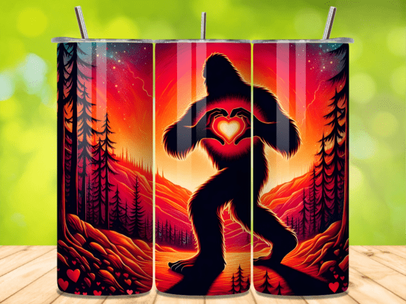Download Sasquatch Silhouette Valentine Tumbler - Silhouette valentine Collection