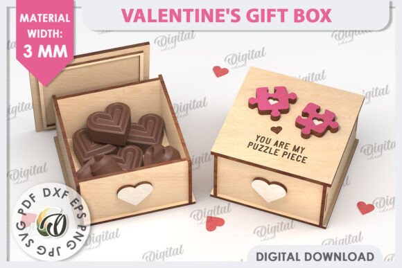 Download 3D Valentine's Day Gift Box Laser Cut - Laser cut Collection