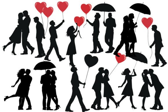 Download Romantic Couple SVG Silhouette Valentine - Silhouette valentine Collection